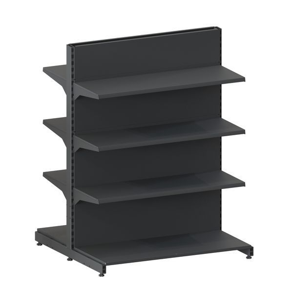 Стелаж двосторонній 1600*1200*500 (полиці 6х400 мм) RAL 7024 (сірий) A1600-33 фото